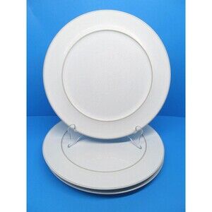 Denby Stoneware Signature Collection  9 1/4" Salad Plates Mottled White Set Of 3